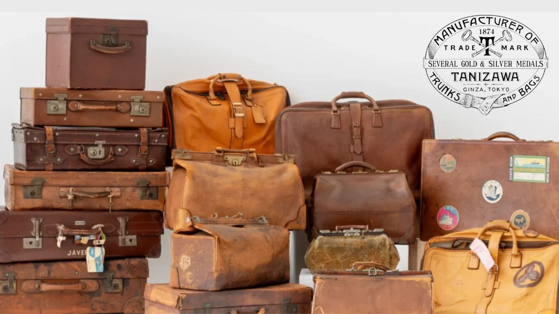 ギンザタニザワ旅行鞄、キャメル、ヴィンテージ、美品、希少品、早い者勝ち、手作り 日本初】〇〇を取り入れた銀座タニザワ『鞄』という漢字も考案していた